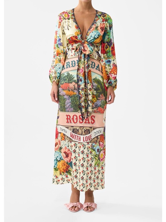 Camilla Dresses & Skirts - Camila Aromatic Amor Floral Printed Tie-Front Maxi Dress